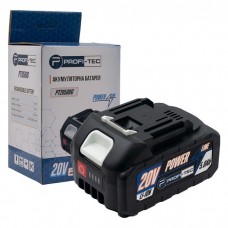 Акумуляторна батарея PROFI-TEC PT2050DG POWERLine (20 В / 5.0 Аг, високострумова, з індикатором)