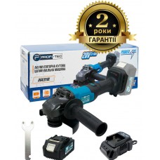 Акумуляторна кутошліфувальна машина (болгарка) PROFI-TEC DGA201BL POWERLine (1×PT2040EP (4.0Аг), зарядний пристрій)