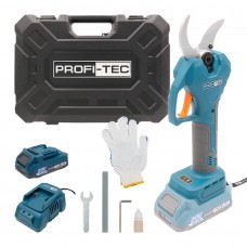 Акумуляторний секатор PROFI-TEC PES40 UltraCore  (20 В, безщітковий двигун, різ 25 / 40 мм, 104 різ/хв) 1×PT2020VX (2.0 Aг), ЗП BC15V, кейс