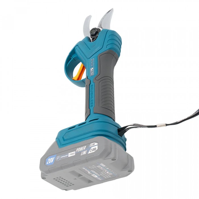 Акумуляторний секатор PROFI-TEC PES25 UltraCore (20 В, безщітковий двигун, різ 15 / 25 мм, 152 різ/хв) 1×PT2020MP (2.0 Aг), ЗП BC15V, коробка