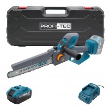 Акумуляторна ланцюгова пила PROFI-TEC PCS0920 UltraCore (20 В, безщітковий двигун, шина 25 см, 9.6 м/с) 1×PT2040EP (4.0 Аг), ЗП BC20V, кейс