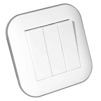 Выключатель 3-клавишный LOFT белый серый