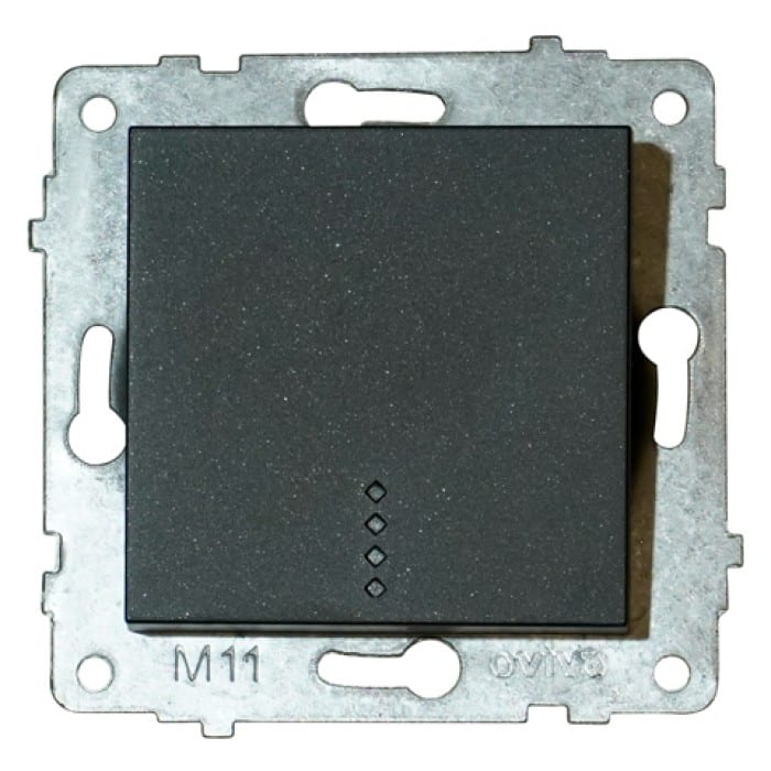 Механізм вимикача 1-клв. з підсвіткою GRANO чорний