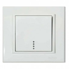 Выключатель 1-клавишный с подсветкой белый MINA