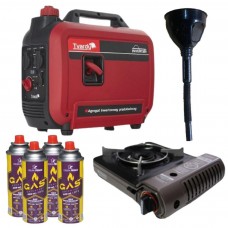 Инверторный генератор Tvardy T05015 + газовая плитка Orcamp CK-505 + 4 газовых картриджа 400 мл