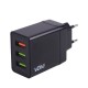 Сетевое зарядное устройство VOIN 30W, 3 USB, QC3.0 (Port 1-5V*3A/9V*2A/12V*1.5A. Port 2/3-5V2.4A) (LC-34830 BK)