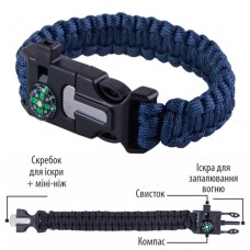 Браслет выживания из паракорта 5 в 1 Blue (Blue)