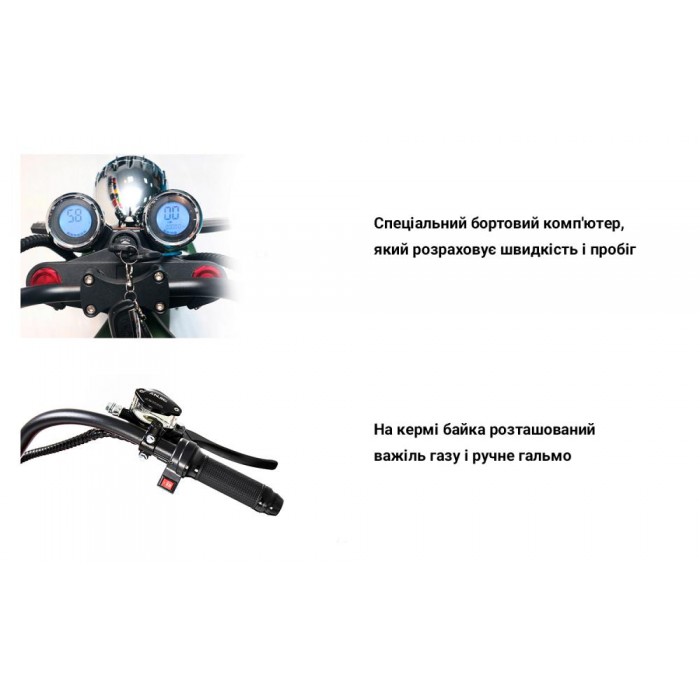 Электроскутер Chopper 3000W, 60V20Ah, Black (r804-m3/3000Bk)
