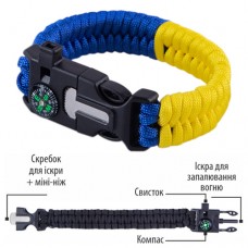 Браслет выживания из паракорта 5 в 1 Yellow/Blue (Yellow/Blue)