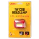 Фонарь налобный VOIN VL-103, 1W-COB (W/R)/АКБ1200mAh/регул. наклона (VL-103)