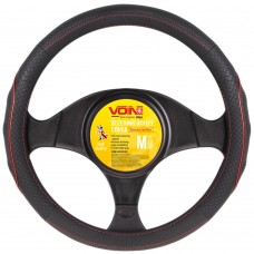Чехол руля  VLOD-L282 BK/RD M черн-красн/БО/перф/кожа (VLOD-L282 BK/RD M)