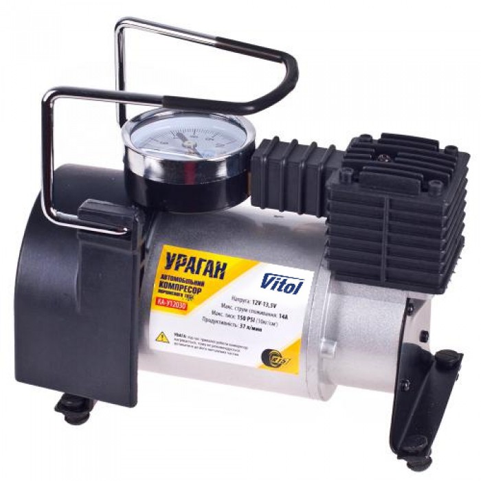 Компрессор 'Ураган' КА-У12030 150psi/14Amp/37л/прикур.+переходник (КА-У12030)
