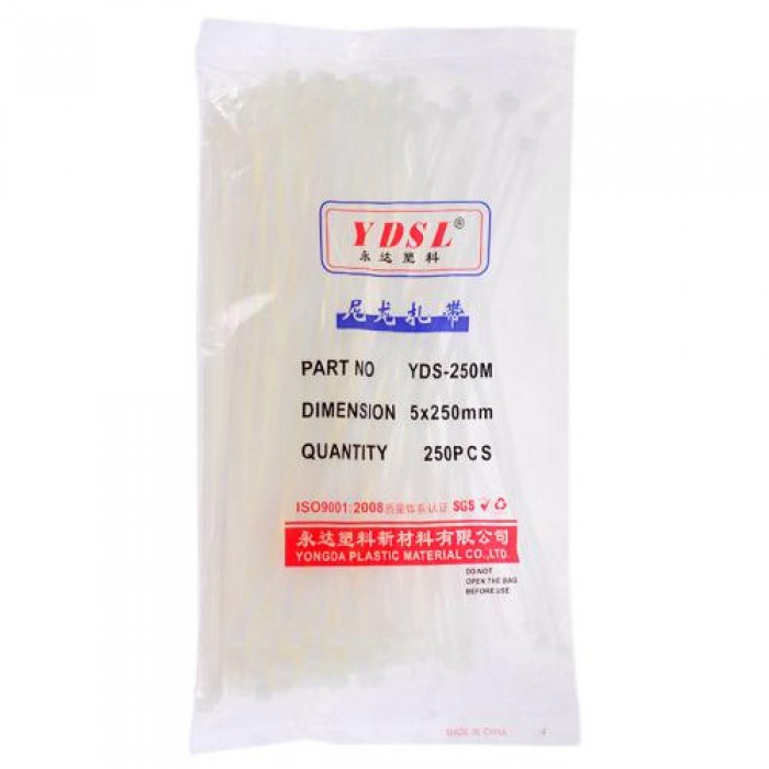 Хомут пластиковый  5х250 белый 100шт/уп 00224 ((100шт))