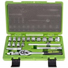 Alloid. Набор головок 3/8', 19 предметов. 6-22 мм. (НГ-3019П)