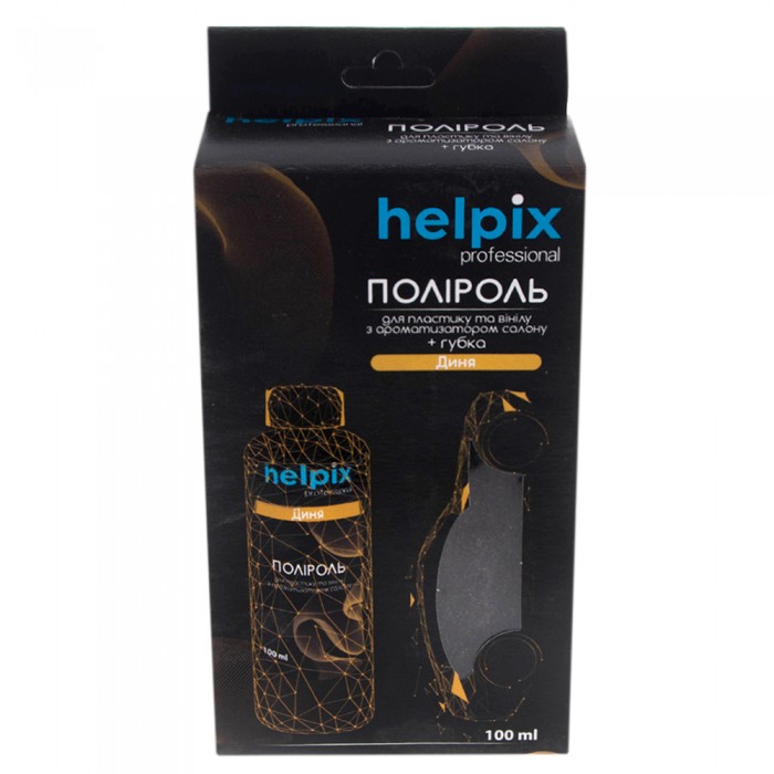 Полироль для пластика и винила HELPIX Professional 100мл ( ДЫНЯ ) + губка (4078)