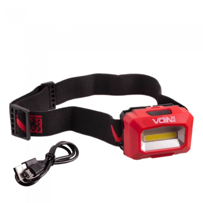 Фонарь налобный VOIN VL-103, 1W-COB (W/R)/АКБ1200mAh/регул. наклона (VL-103)