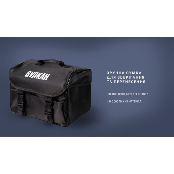 Компрессор 'Вулкан' КА-В12122 150psi/25Amp/90л/клеммы/шланг 7,5м с дефлятором/фонарь/2 цилиндра (КА-В12122)